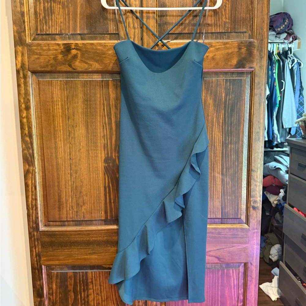 Windsor Teal Asymmetrical Dress